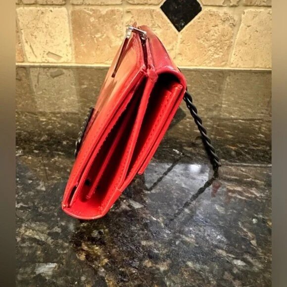 Gucci Patent Leather Long Wallet Red w/ Silver Hardware - Picture 9 of 13